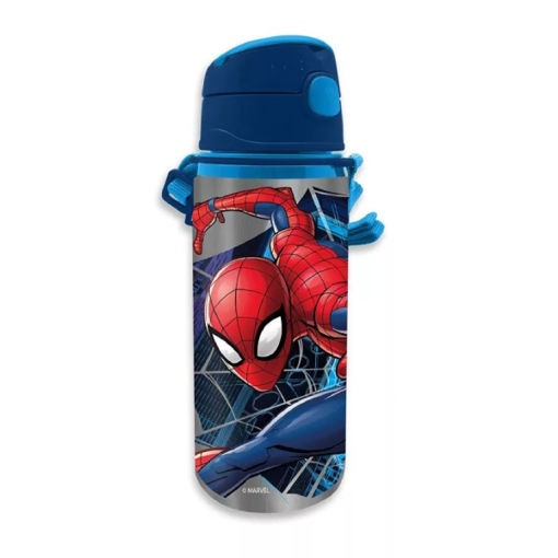 Picture of Spiderman Wall Aluminium Bottle with Strap 600ml